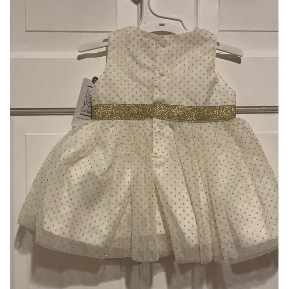 New Special Occasion Dress Carter's Just One You Gold Polka Dot  Size 3M Wedding - Picture 3 of 5